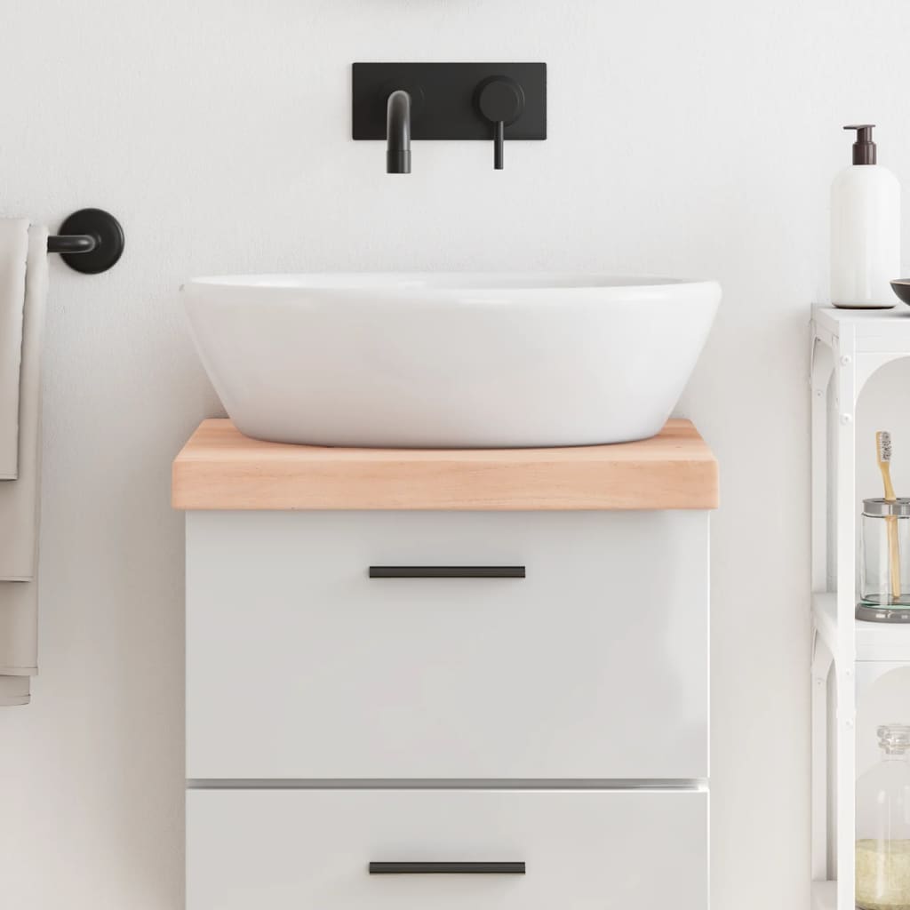 Encimera de baño madera maciza de haya 100x50x1,5 cm