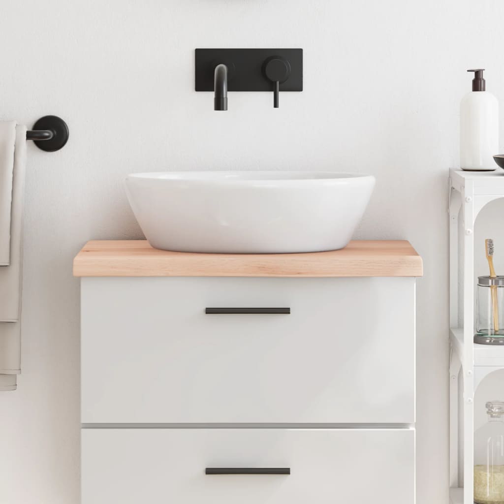 Encimera de baño madera maciza de haya 100x50x1,5 cm