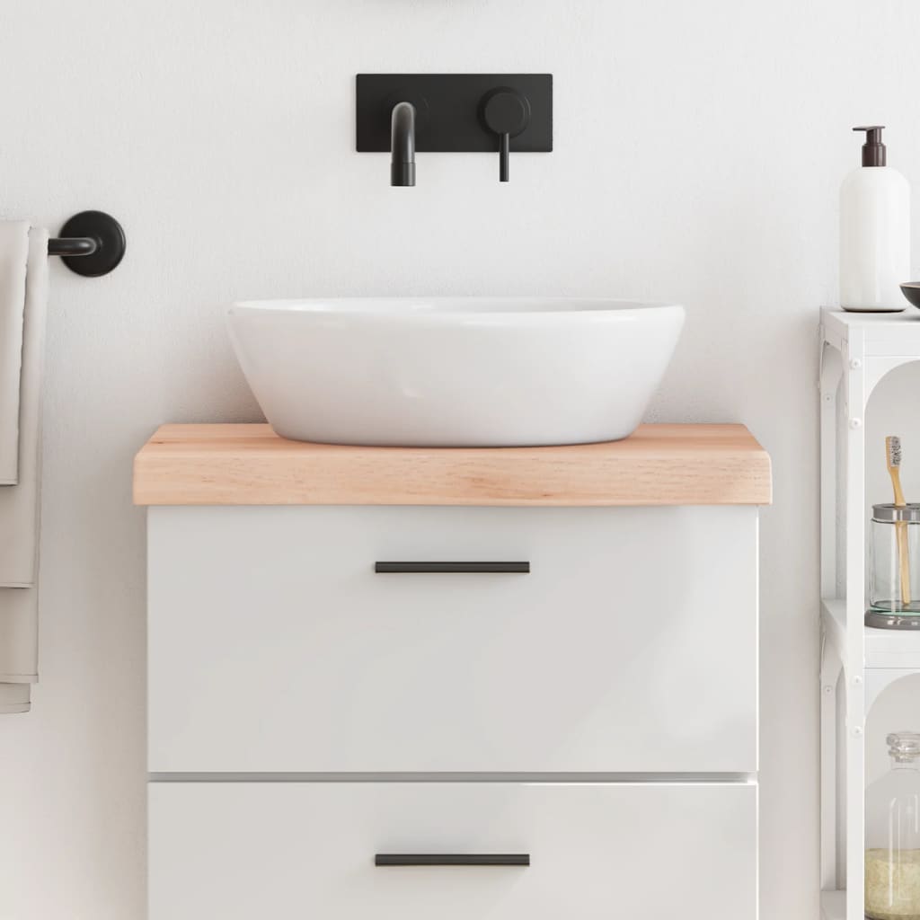 Encimera de baño madera maciza de haya 100x50x1,5 cm