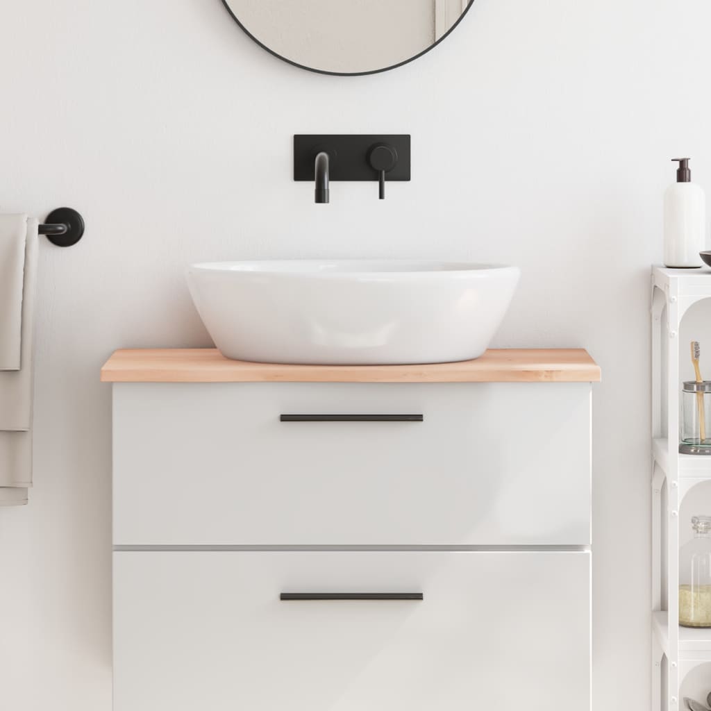 Encimera de baño madera maciza de haya 100x50x1,5 cm