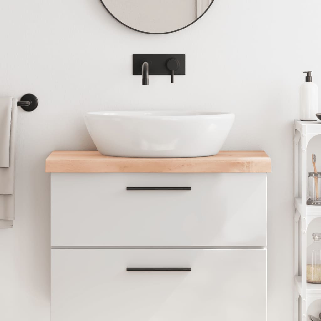 Encimera de baño madera maciza de haya 100x50x1,5 cm