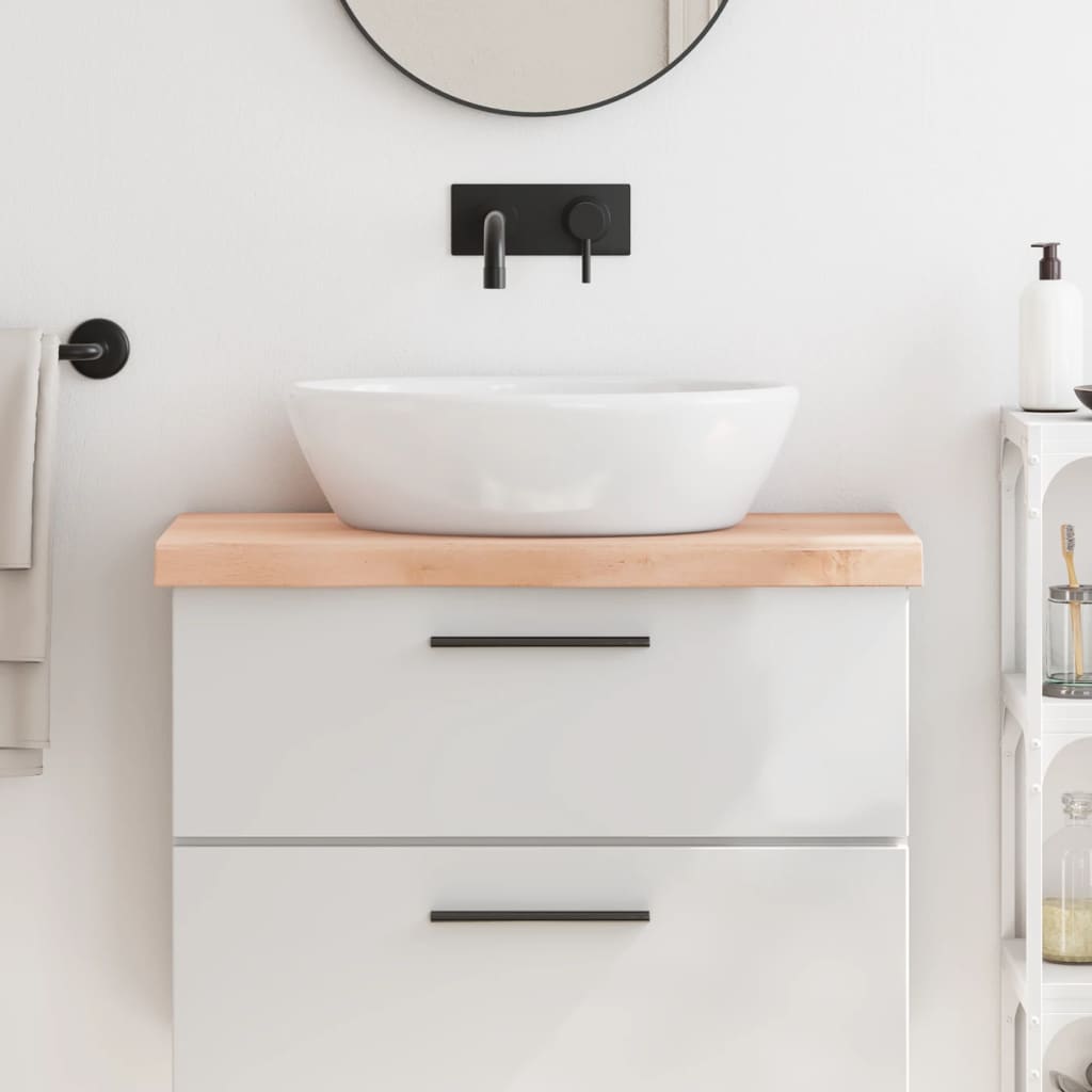 Encimera de baño madera maciza de haya 100x50x1,5 cm