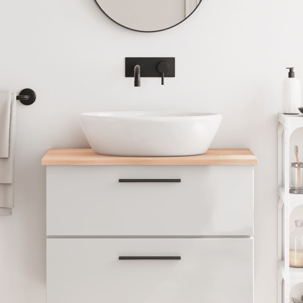 Encimera de baño madera maciza de haya 100x50x1,5 cm