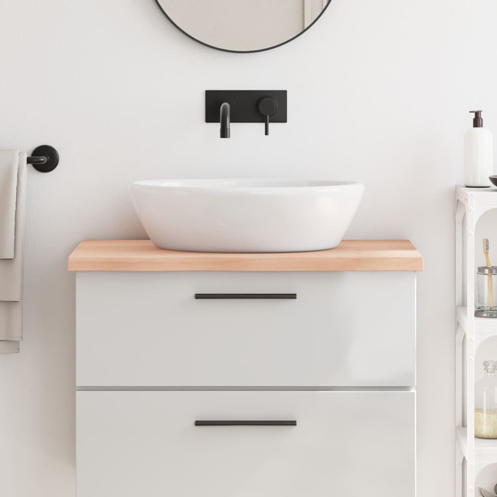 Encimera de baño madera maciza de haya 100x50x1,5 cm