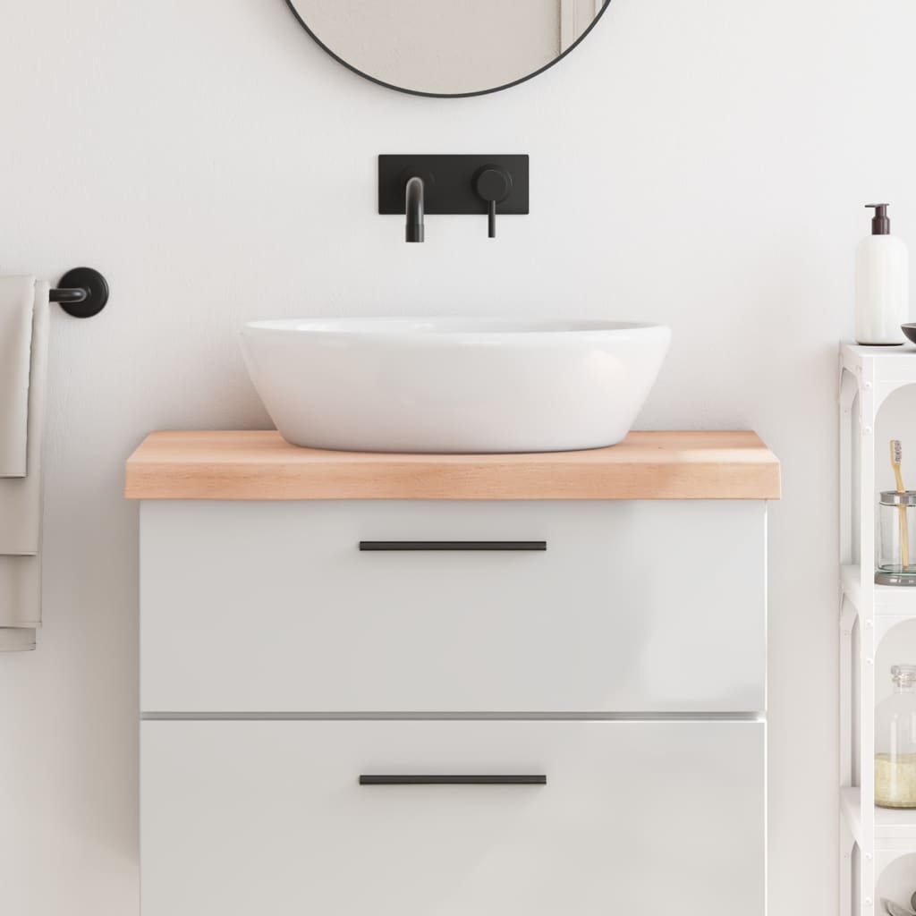 Encimera de baño madera maciza de haya 100x50x1,5 cm