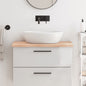 Solid beech wood bathroom countertop 100x50x1.5 cm