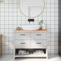 Encimera de baño madera maciza de haya 100x50x1,5 cm