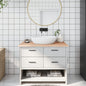 Encimera de baño madera maciza de haya 100x50x1,5 cm