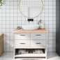Encimera de baño madera maciza de haya 100x50x1,5 cm