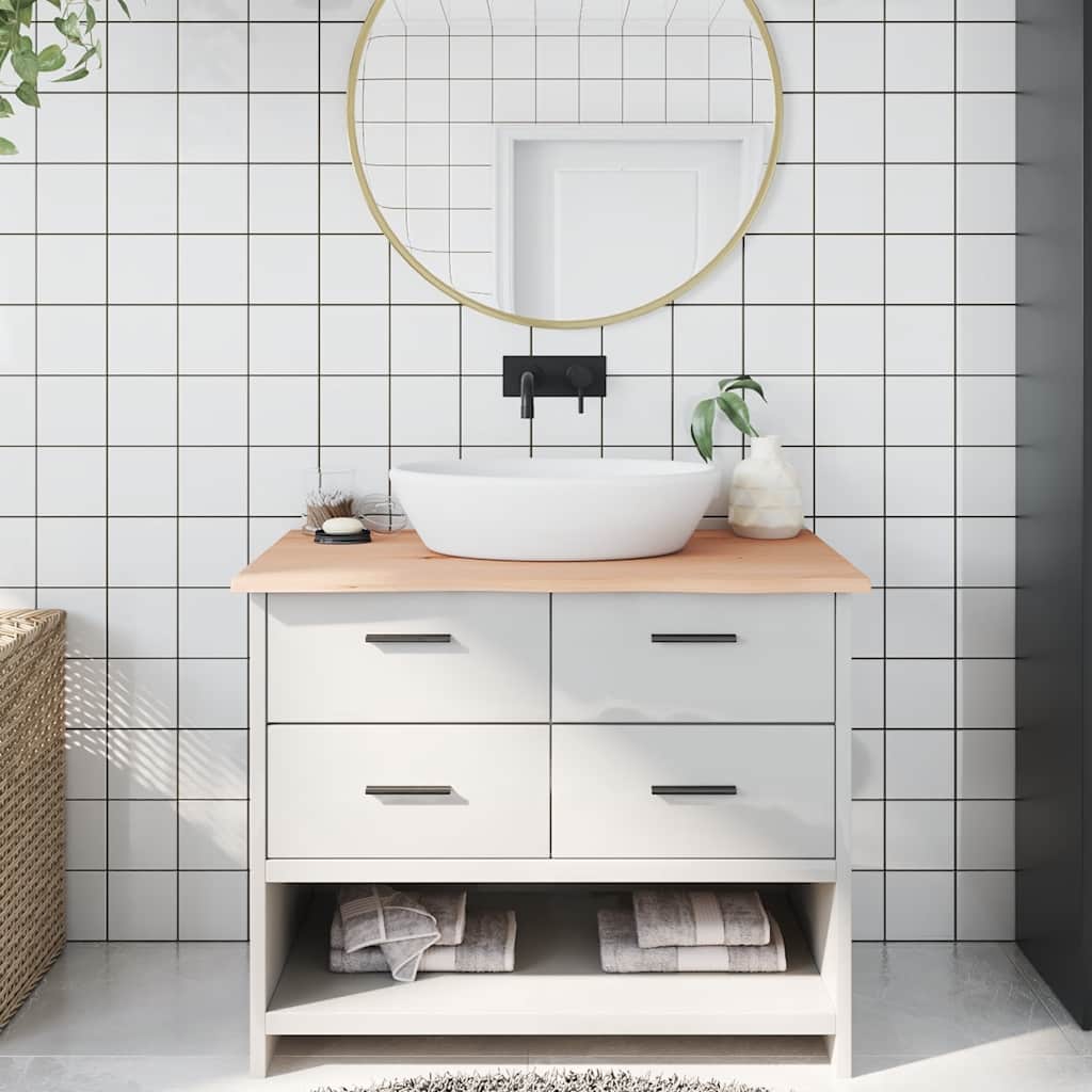 Encimera de baño madera maciza de haya 100x50x1,5 cm