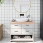 Encimera de baño madera maciza de haya 100x50x1,5 cm