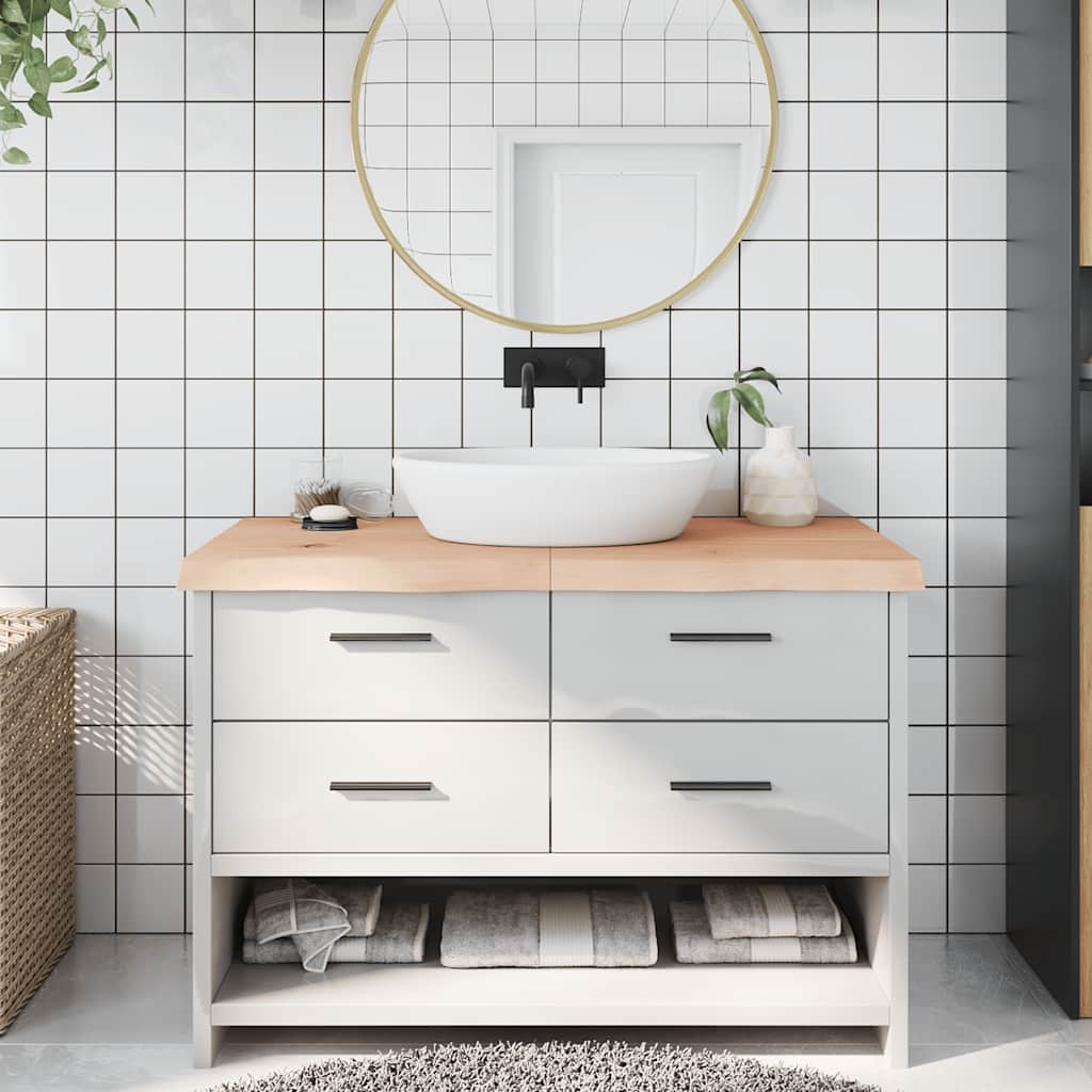 Encimera de baño madera maciza de haya 100x50x1,5 cm