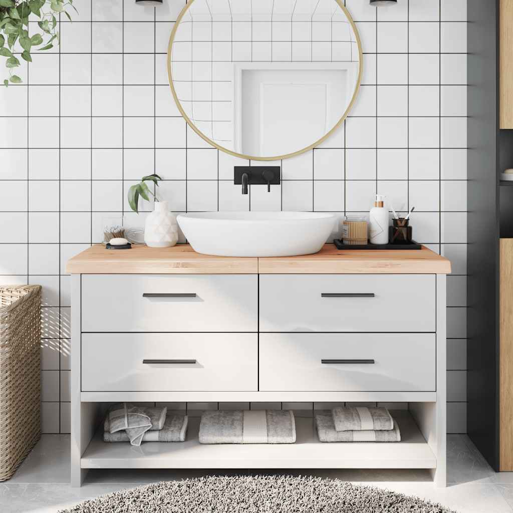 Encimera de baño madera maciza de haya 100x50x1,5 cm