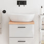 Encimera baño madera maciza tratada marrón claro 100x30x(2-4)cm