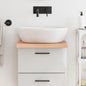 Encimera baño madera maciza tratada marrón claro 100x30x(2-4)cm