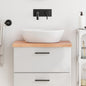 Encimera baño madera maciza tratada marrón claro 100x30x(2-4)cm