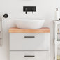 Encimera baño madera maciza tratada marrón claro 100x30x(2-4)cm