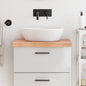 Encimera baño madera maciza tratada marrón claro 100x30x(2-4)cm