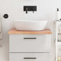 Encimera baño madera maciza tratada marrón claro 100x30x(2-4)cm