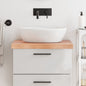 Encimera baño madera maciza tratada marrón claro 100x30x(2-4)cm