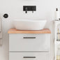 Encimera baño madera maciza tratada marrón claro 100x30x(2-4)cm