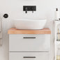 Encimera baño madera maciza tratada marrón claro 100x30x(2-4)cm
