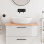 Encimera baño madera maciza tratada marrón claro 100x30x(2-4)cm