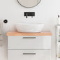 Encimera baño madera maciza tratada marrón claro 100x30x(2-4)cm