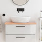 Encimera baño madera maciza tratada marrón claro 100x30x(2-4)cm