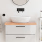 Encimera baño madera maciza tratada marrón claro 100x30x(2-4)cm