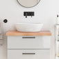 Encimera baño madera maciza tratada marrón claro 100x30x(2-4)cm