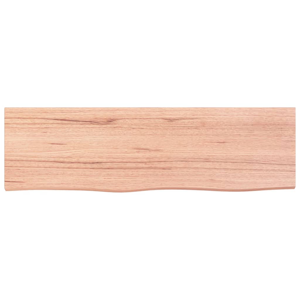 Encimera baño madera maciza tratada marrón claro 100x30x(2-4)cm
