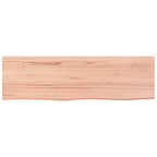 Encimera baño madera maciza tratada marrón claro 100x30x(2-4)cm