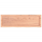 Encimera baño madera maciza tratada marrón claro 100x30x(2-4)cm