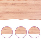 Encimera baño madera maciza tratada marrón claro 100x30x(2-4)cm