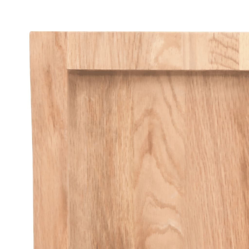 Encimera baño madera maciza tratada marrón claro 100x30x(2-4)cm