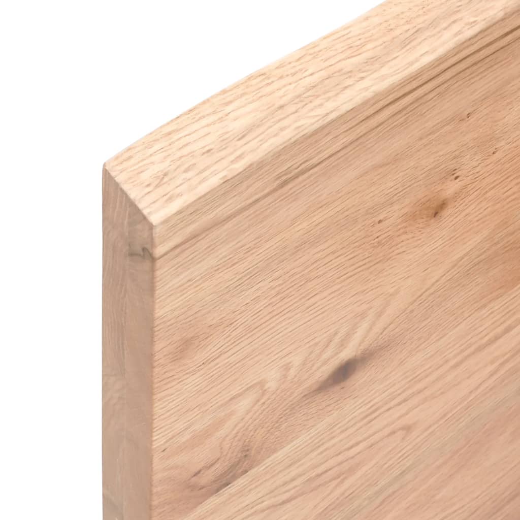 Encimera baño madera maciza tratada marrón claro 100x30x(2-4)cm