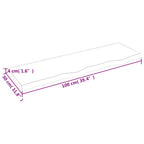 Encimera baño madera maciza tratada marrón claro 100x30x(2-4)cm