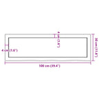 Encimera baño madera maciza tratada marrón claro 100x30x(2-4)cm
