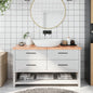 Encimera baño madera maciza tratada marrón claro 100x30x(2-4)cm