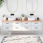 Encimera baño madera maciza tratada marrón claro 100x30x(2-4)cm