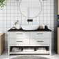 Encimera baño madera maciza tratada marrón claro 100x30x(2-4)cm