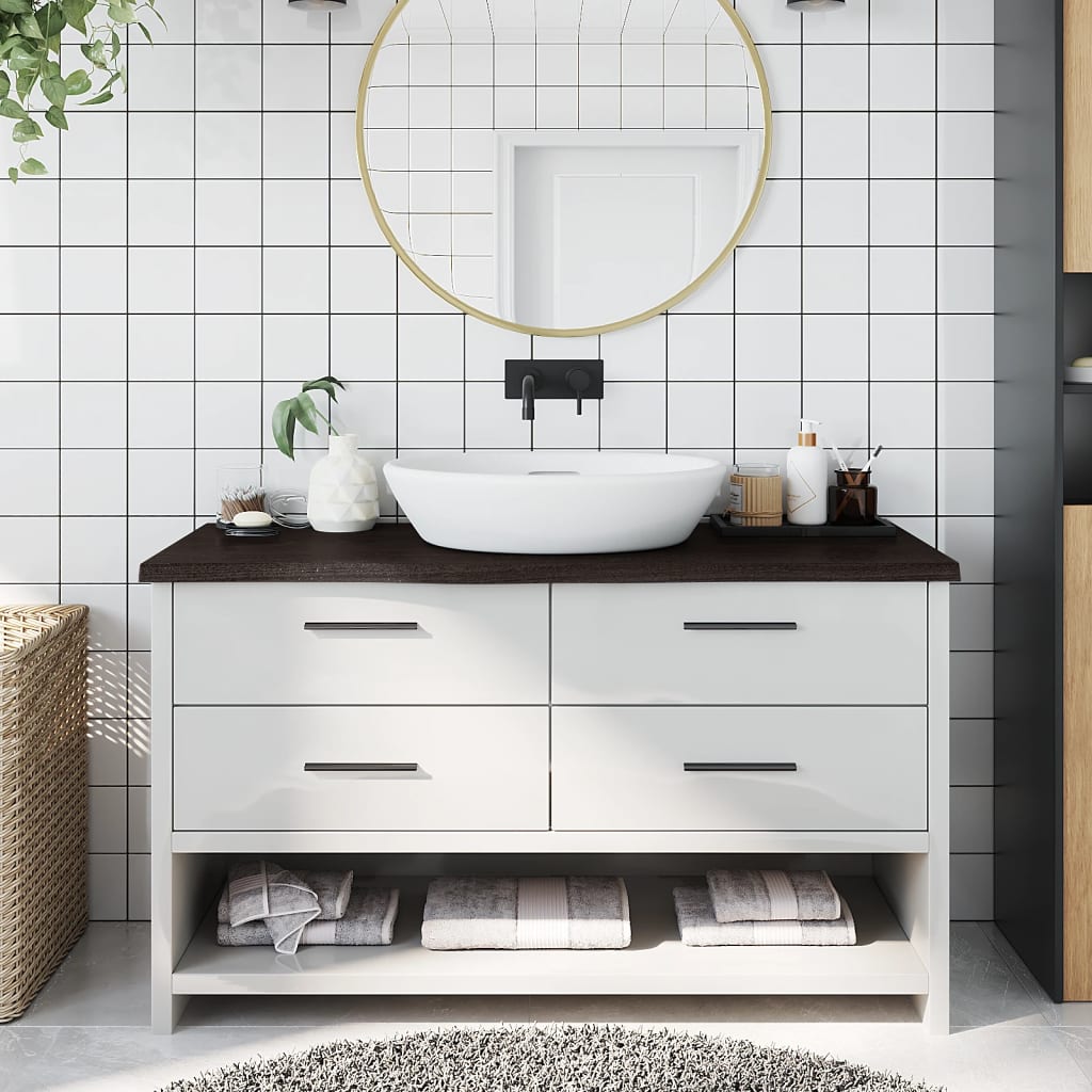 Encimera de baño madera maciza de haya 100x50x1,5 cm