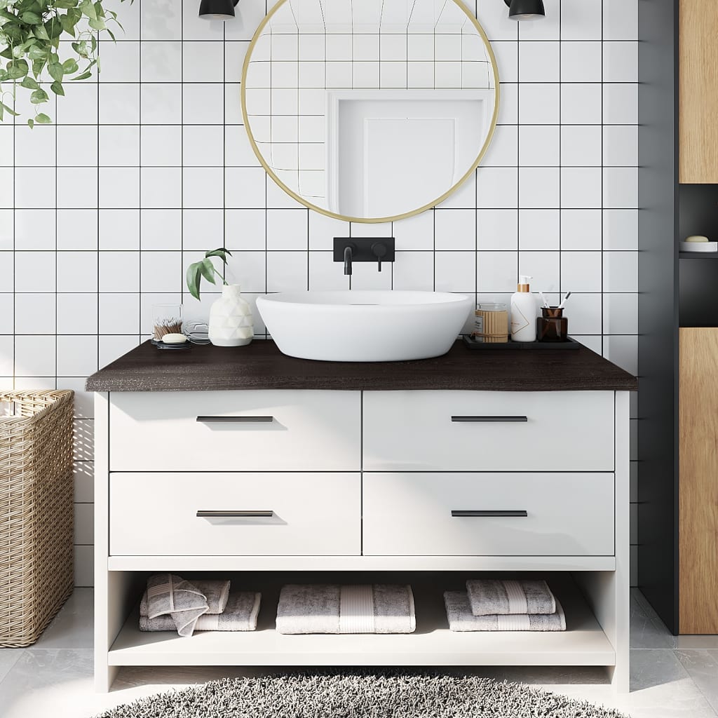 Encimera de baño madera maciza de haya 100x50x1,5 cm