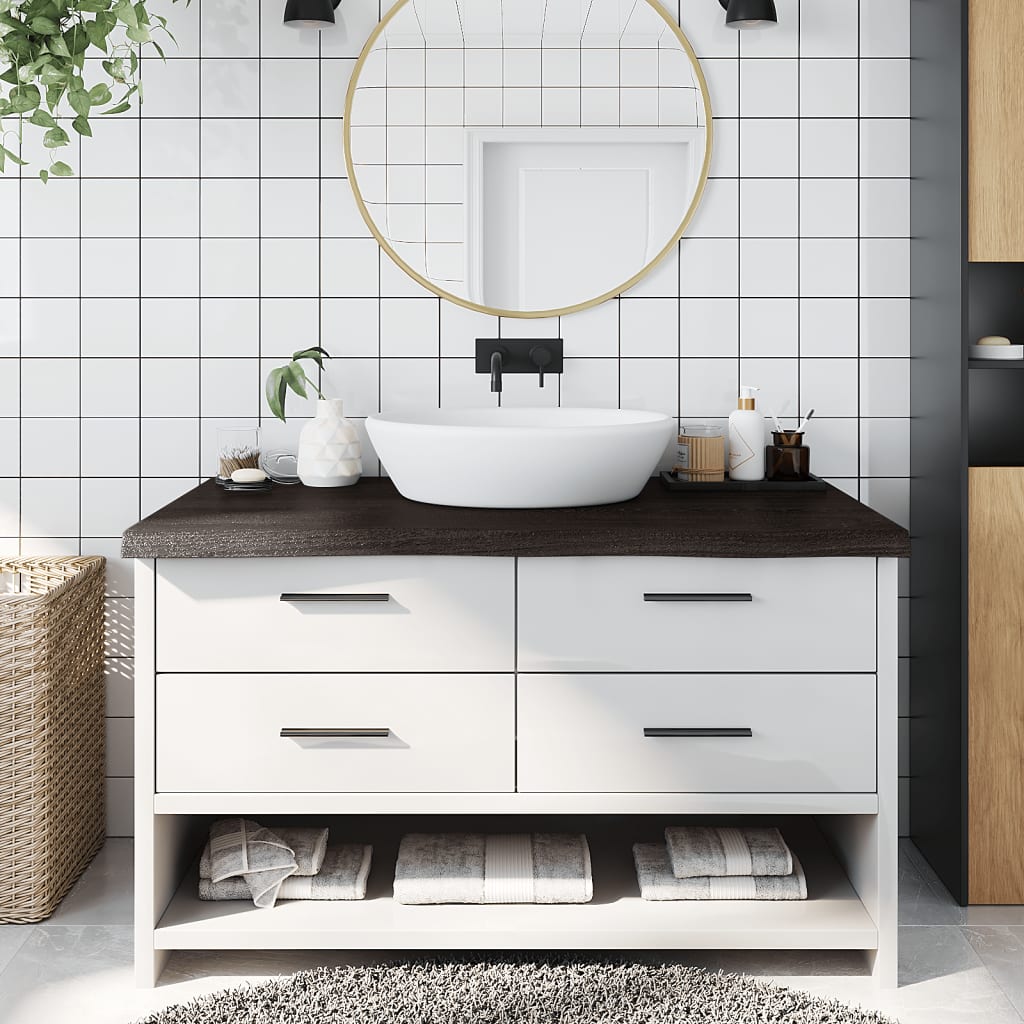 Encimera de baño madera maciza de haya 100x50x1,5 cm
