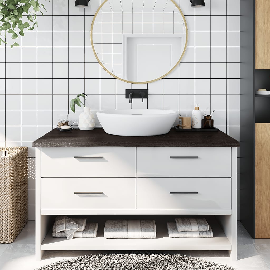 Encimera de baño madera maciza de haya 100x50x1,5 cm