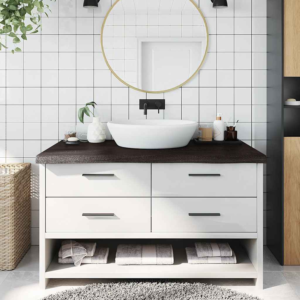 Encimera de baño madera maciza de haya 100x50x1,5 cm