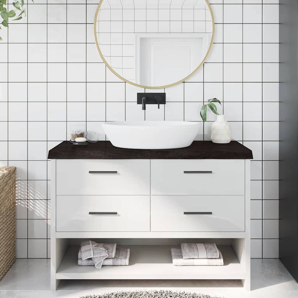 Encimera de baño madera maciza de haya 100x50x1,5 cm