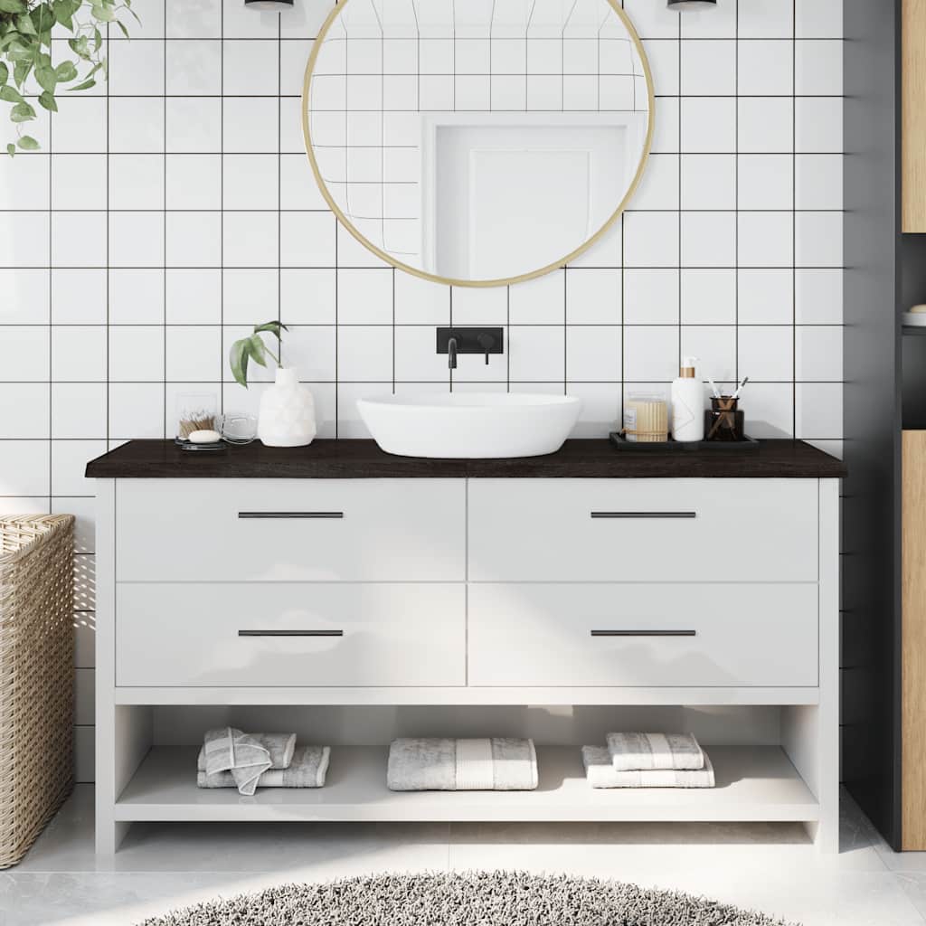 Encimera de baño madera maciza de haya 100x50x1,5 cm
