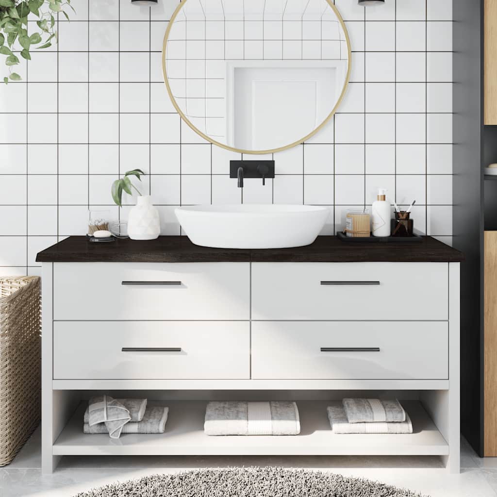 Encimera de baño madera maciza de haya 100x50x1,5 cm